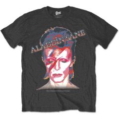 David Bowie: Aladdin Sane - Charcoal Grey T-Shirt