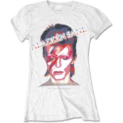 David Bowie: Aladdin Sane - White Ladies T-Shirt