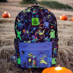 Loungefly Disney: Nightmare Before Christmas Neon Glow In The Dark Full Size Nylon Backpack