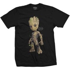 Marvel Comics: Guardians of the Galaxy Groot Speech Bubble - Black T-Shirt