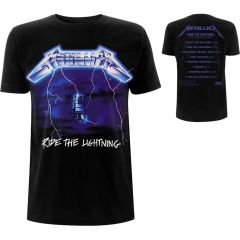 Metallica: Ride The Lightning Tracks (Back Print) - Black T-Shirt