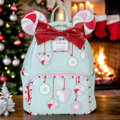 Loungefly: Disney Minnie Holiday Peppermint Ornaments Mini Backpack