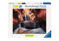 Power of Nature: The Waterfall in Red Canyon Jigsaw Puzzle (1500 pieces)