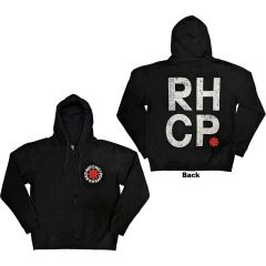 Red Hot Chili Peppers: Red Asterisk (Back Print) - Black Zip-up Hoodie