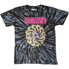 Soundgarden: Badmotorfinger (Dip Dye, Dye Wash) - Blue T-Shirt