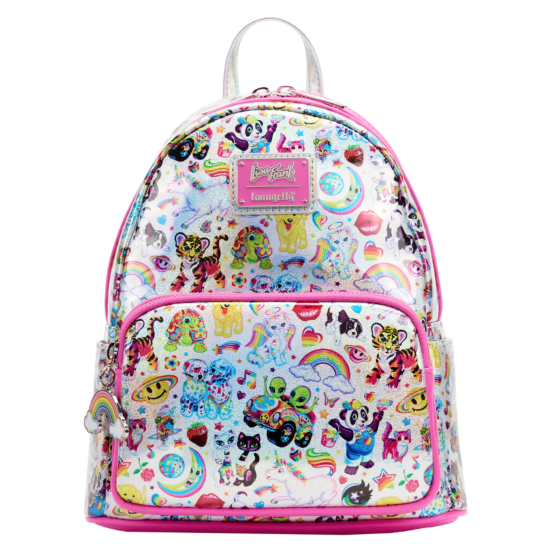 Lisa Frank Logo Heart Detachable Rainbow Bag Mini Backpack