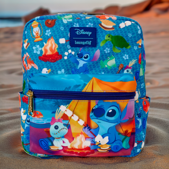 Loungefly: Disney Stitch Camping Cuties AOP Nylon Mini Backpack