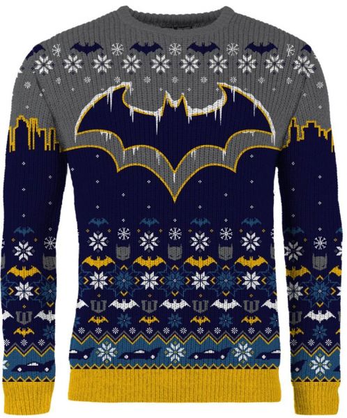 Merchoid Batman: Frosty Festivities Christmas Sweater (Size: XXXL)