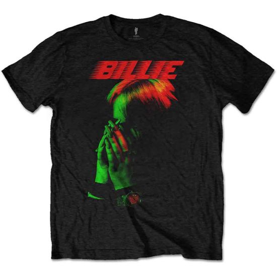 Billie Eilish: Hands Face - Black T-Shirt