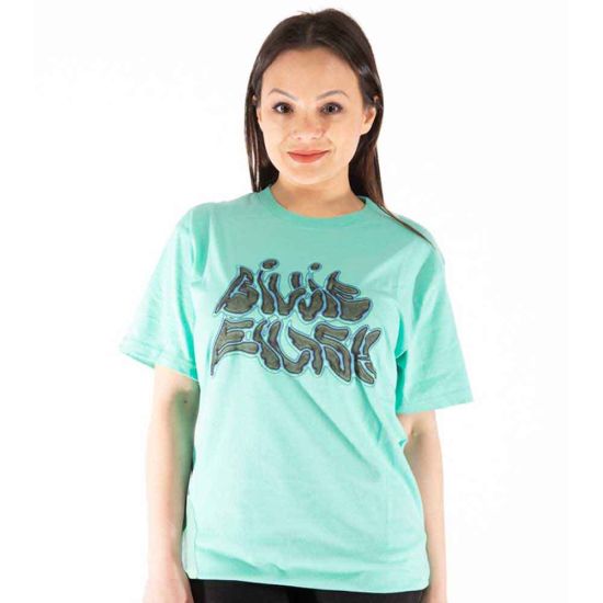 Billie Eilish: Neon Logo Billie (Back Print) - Blue T-Shirt
