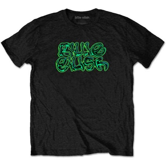 Billie Eilish: Neon Logo - Black T-Shirt