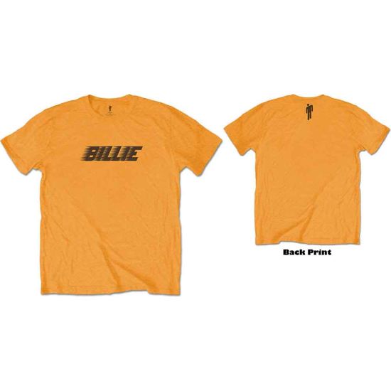 Billie Eilish: Racer Logo & Blohsh (Back Print) - Orange T-Shirt