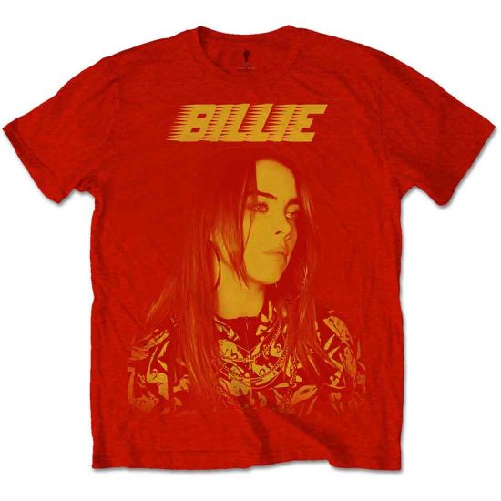 Billie Eilish: Racer Logo Jumbo - Red T-Shirt