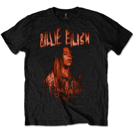 Billie Eilish: Spooky Logo - Black T-Shirt