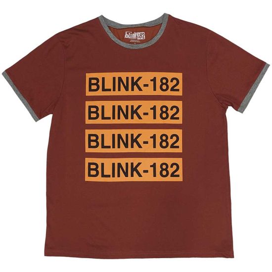 Blink-182: Logo Repeat - Red T-Shirt