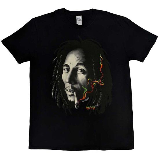 Bob Marley: Rasta Smoke - Black T-Shirt