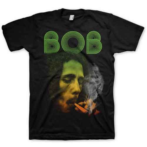 Bob Marley: Smoking Da Erb - Black T-Shirt
