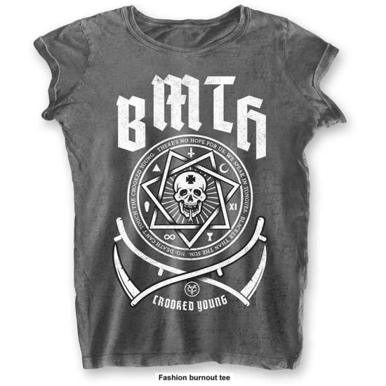 Bring Me The Horizon: Crooked Young (Burnout) - Ladies Charcoal Grey T-Shirt