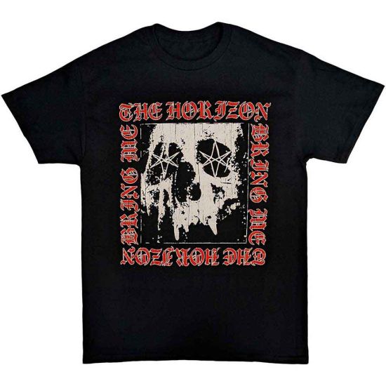 Bring Me The Horizon: Metal Logo Skull - Black T-Shirt