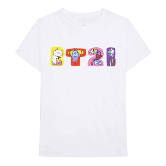 BT21: Doodle Letters - White T-Shirt