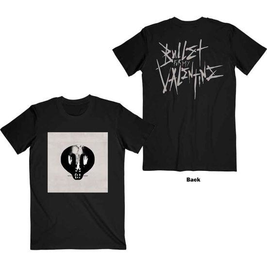 Bullet For My Valentine: Album Cropped & Large Logo (Back Print) - Black T-Shirt