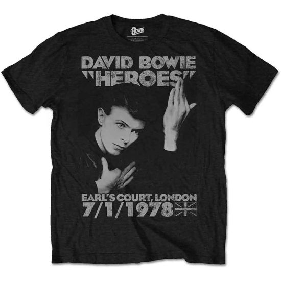 David Bowie: Heroes Earls Court - Black T-Shirt