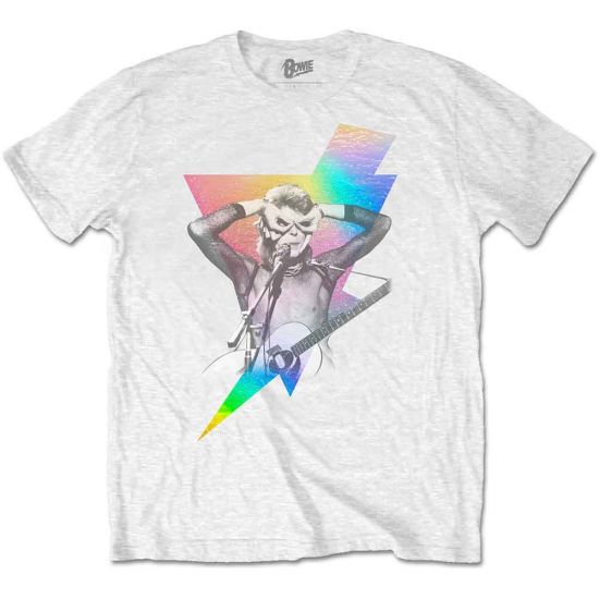 David Bowie: Holographic Bolt (Foiled) - White T-Shirt