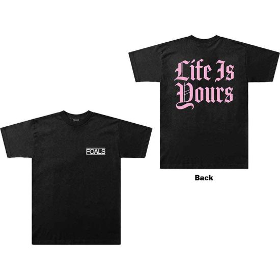 FOALS: Life Is Yours Text (Back Print) - Black T-Shirt