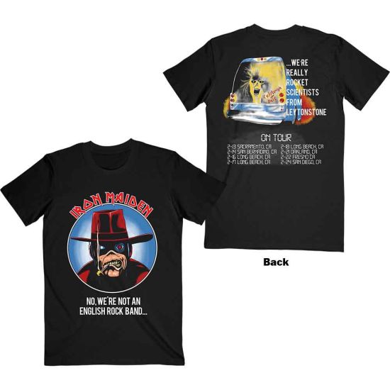 Iron Maiden: Not An English Rock Band (Back Print) - Black T-Shirt