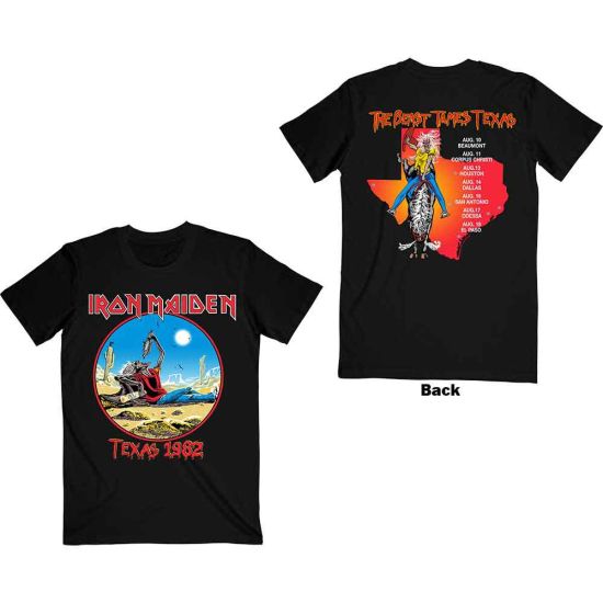 Iron Maiden: The Beast Tames Texas (Back Print) - Black T-Shirt