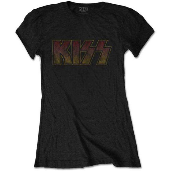 KISS: Vintage Classic Logo - Ladies Black T-Shirt