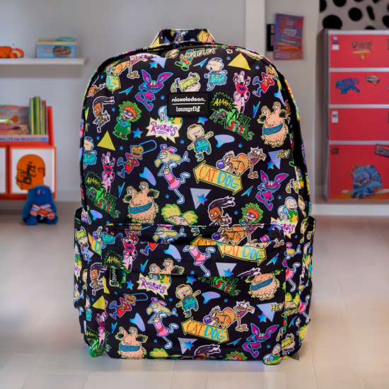 Loungefly Nickelodeon: Retro AOP Full Size Nylon Backpack