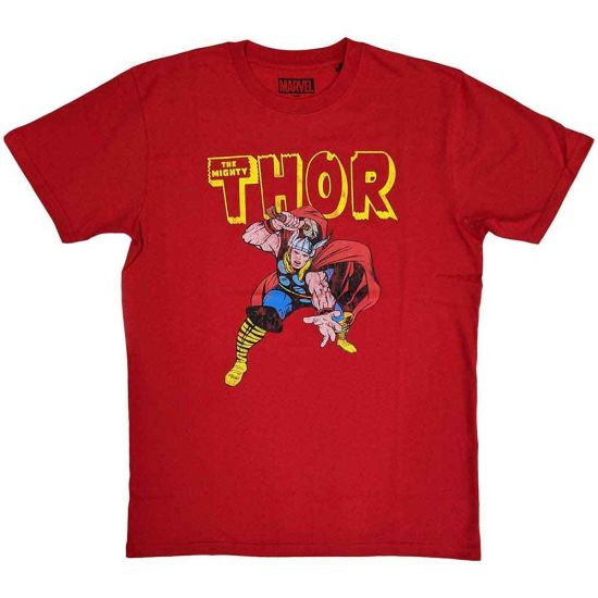Marvel Comics: Thor Hammer Distressed - Red T-Shirt - Merchoid EU