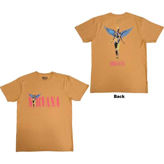 Nirvana: In Utero Angel (Back Print) - Orange T-Shirt