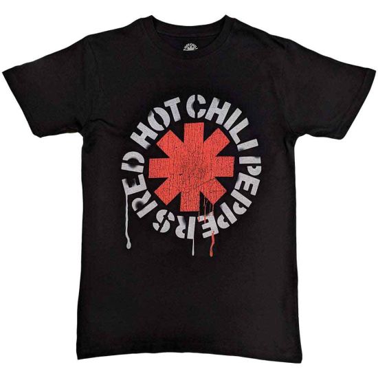 Red Hot Chili Peppers: Stencil - Black T-Shirt