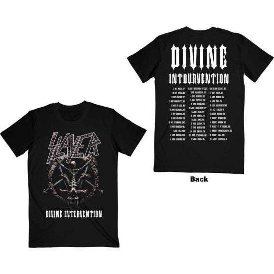 Slayer: Divine Intervention 2014 Dates (Back Print) - Black T-Shirt