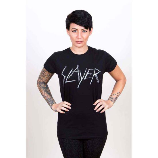 Slayer: Scratchy Logo - Ladies Black T-Shirt