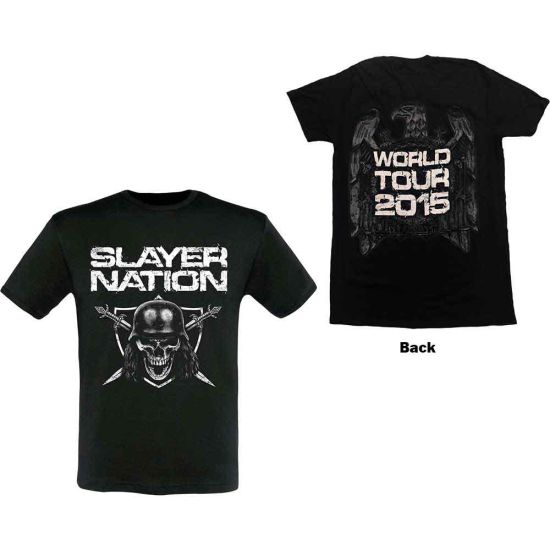 Slayer: Slayer Nation 2015 Dates (Back Print) - Black T-Shirt