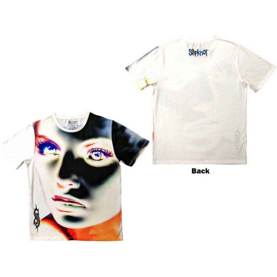 Slipknot: Adderall Face Inverted (Back Print, Sublimation Print) - White T-Shirt