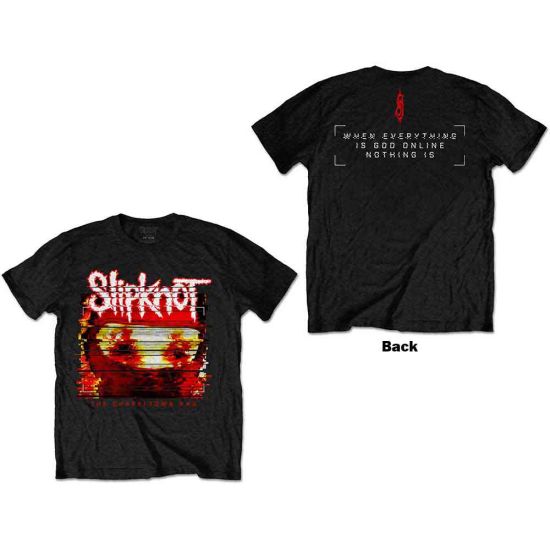 Slipknot: Chapeltown Rag Glitch (Back Print) - Black T-Shirt