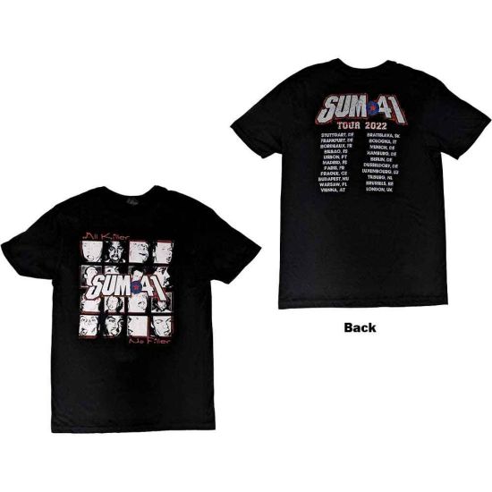 Sum 41: All Killer No Filler European Tour 2022 (Back Print) - Black T-Shirt