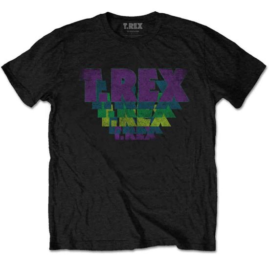 T-Rex: Stacked Logo - Black T-Shirt