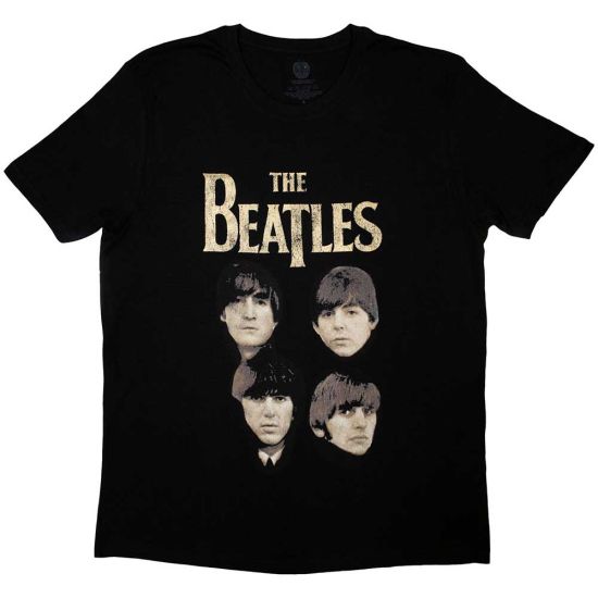 The Beatles: 4 Heads - Black T-Shirt - Merchoid Australia