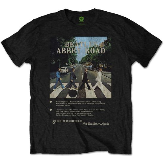 The Beatles: Abbey Road 8 Track - Black T-Shirt