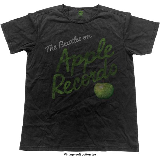 The Beatles: Apple Records - Vintage Black T-Shirt