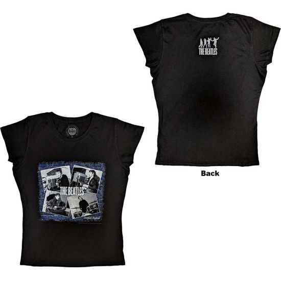 The Beatles: At the Cavern (Back Print) - Ladies Black T-Shirt