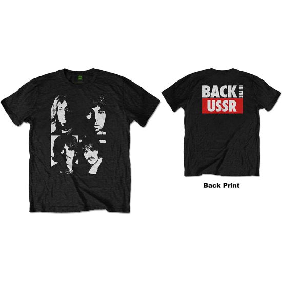 The Beatles: Back in the USSR (Back Print) - Black T-Shirt