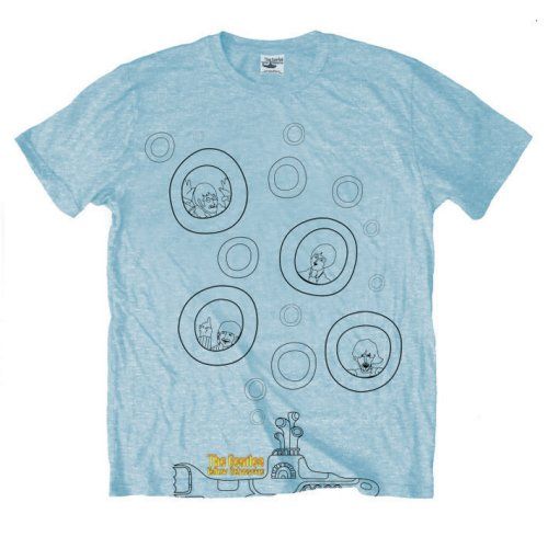 The Beatles: Bubbles - Light Blue T-Shirt