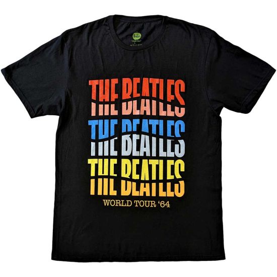 The Beatles: Colour Wave - Black T-Shirt