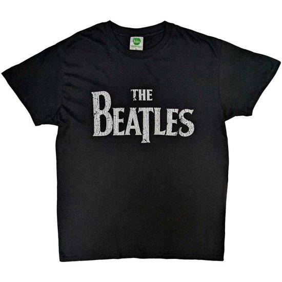 The Beatles: Drop T Logo Vintage - Black T-Shirt